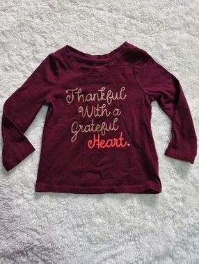 Cat & Jack 18 Month Long-Sleeve Burgundy Graphic Tee